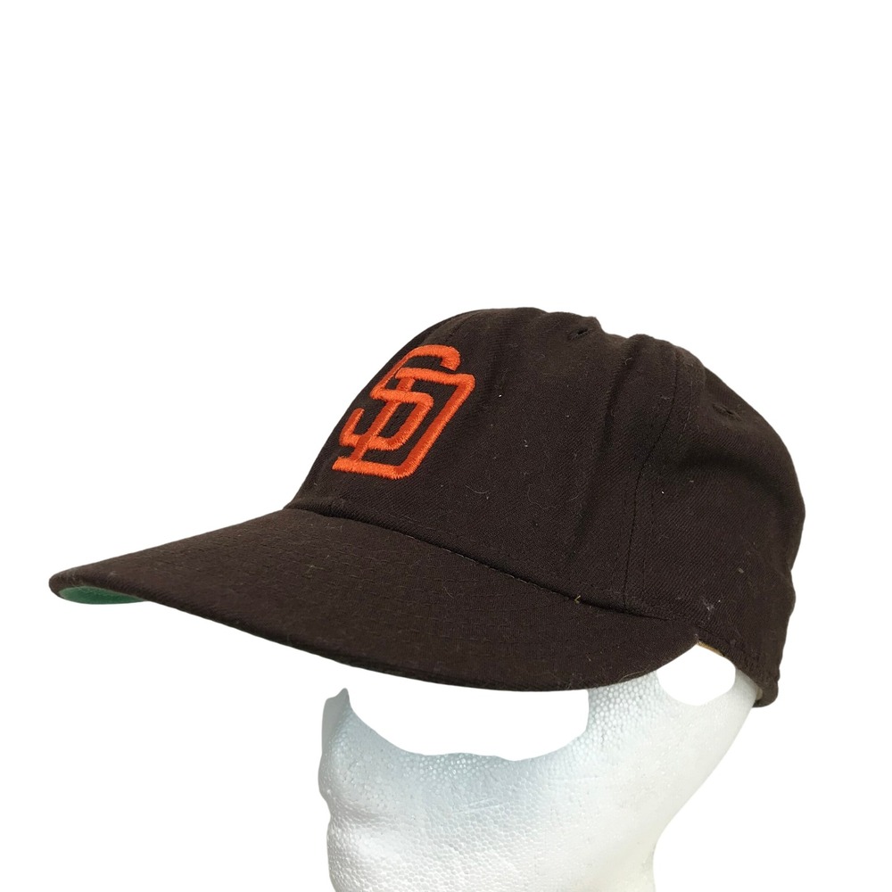 VTG San Diego Padres MLB Baseball Cap Brown Orange SD Logo New Era Pro Model
